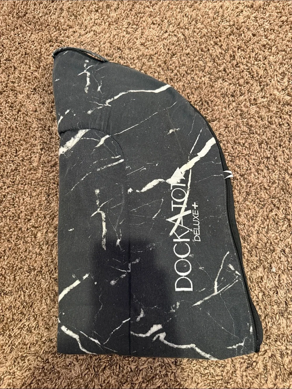 Dockatot Deluxe + Black Marble Cover